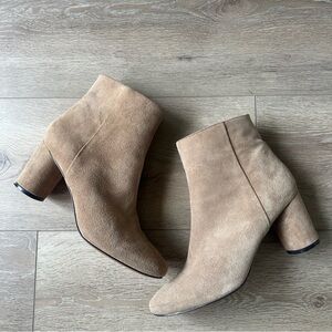 Banana Republic Suede Block Heels Booties Tan 8.5
